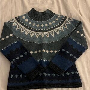 Lands' End Nordic Knit Wool Sweater